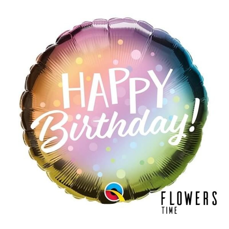 Spalvingas helio balionas su gimtadieniu